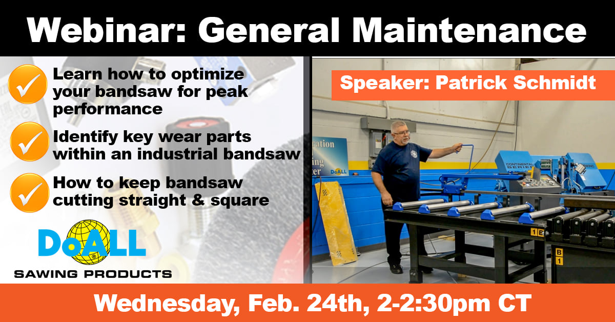 DoALL General Maintenance Webinar